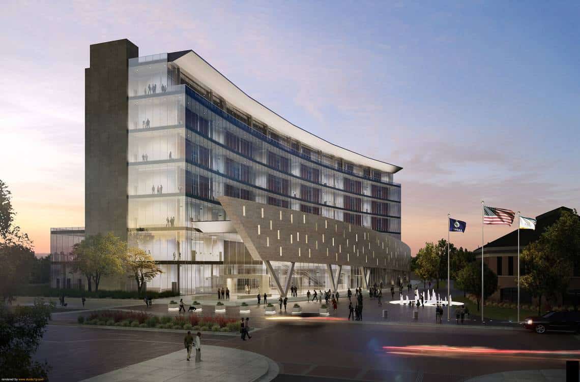 johnson county plaza view court <i>Rendering of the new Johnson County Courthouse in Olathe, Kans.</i>